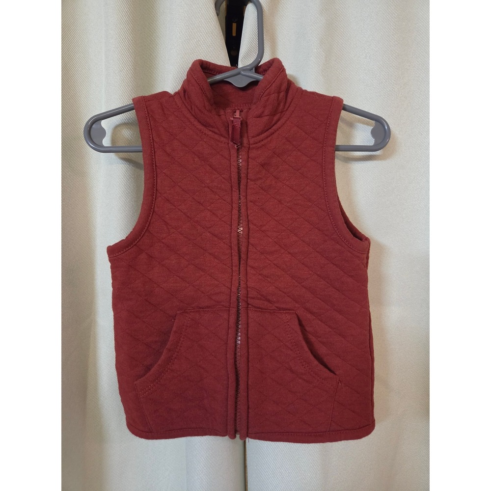 Kyle & Deena Rust Red Quilted Zip Up Vest 12M Kids